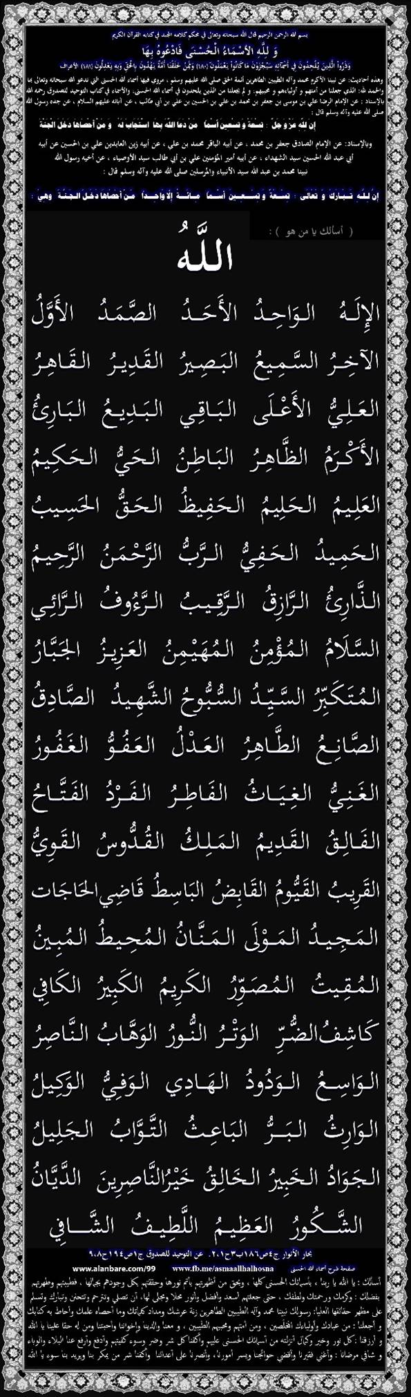 فهرس صحف شرح أسماء الله الحسنى 